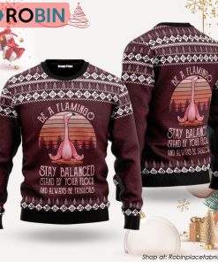Flamingo Yoga Ugly Christmas Sweater