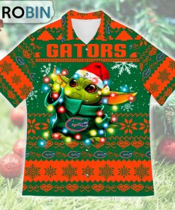Florida Gators Baby Yoda Star Wars Ugly Christmas Design Short Sleeve Shirt