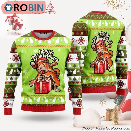 Funny Cat Merry Christmas Ugly Christmas Sweater