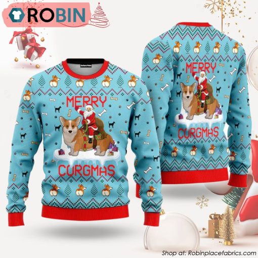 Funny Dog Merry Corgmas Ugly Christmas Sweater