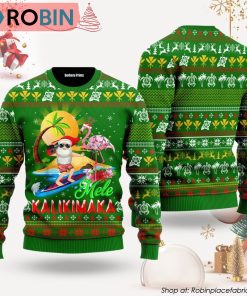 Funny Hawaii Santa Mele Kalikimaka Ugly Christmas Sweater