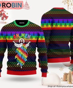 Funny Jesus LGBT Ugly Christmas Sweater