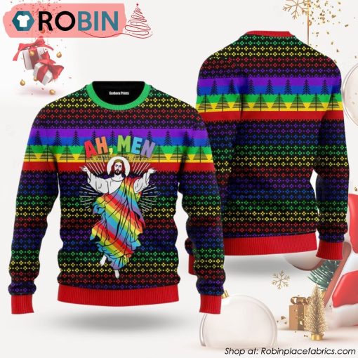 Funny Jesus LGBT Ugly Christmas Sweater