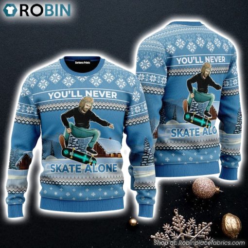 Funny Jesus Skateboarding Ugly Christmas Sweater