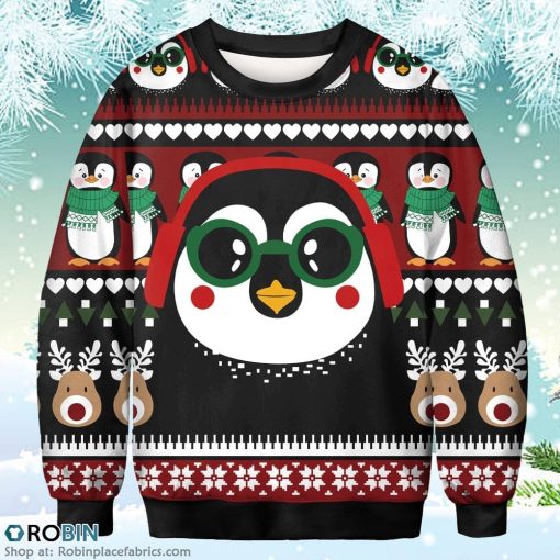 Funny Penguin Merry Christmas Sweatshirt Christmas Ugly Sweater 3D Printed