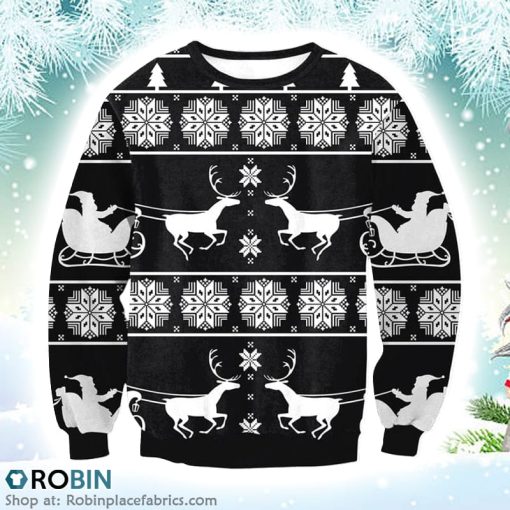 Funny Santa Snow Christmas Tree Xmas Christmas Ugly Sweater 3D Printed
