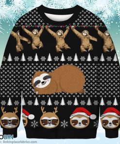 Funny Sloth Merry Christmas Sweatshirt Christmas Ugly Sweater 3D Printed