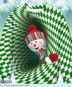 Funny Snow Boy Merry Christmas Ugly Sweater 3D Printed