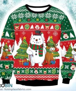 Funny Snowman Merry Christmas Ugly Sweater 3D Printed