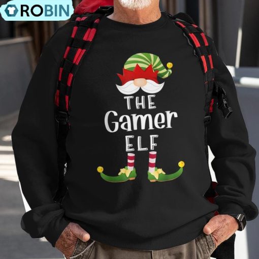 Gamer Elf Group Christmas Pajama Party Ugly Christmas Sweatshirt
