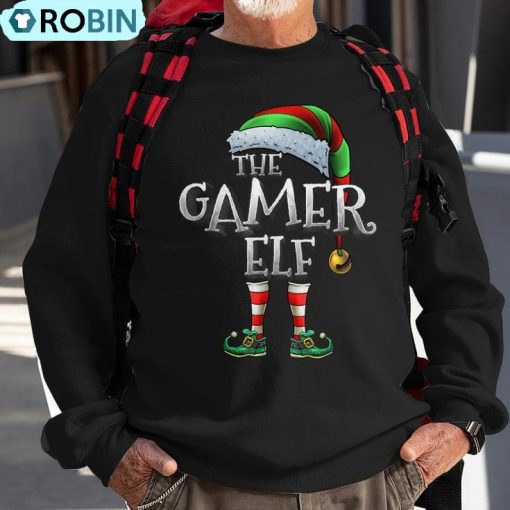 Gamer Elf Matching Family Christmas Gamer Elf Ugly Christmas Sweatshirt