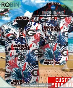 Georgia Bulldogs Tropical Design Hawaiian Shirt