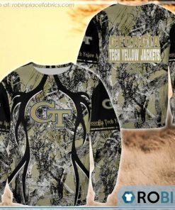 Georgia Tech Yellow Jackets Hunting Pattern All Over Print Sweatshirt