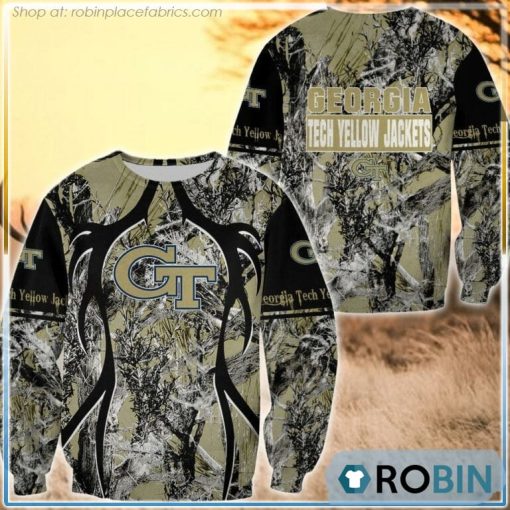Georgia Tech Yellow Jackets Hunting Pattern All Over Print Sweatshirt