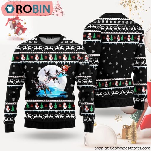 German Shorthaired Pointer Santa On Highway Ugly Christmas Sweater