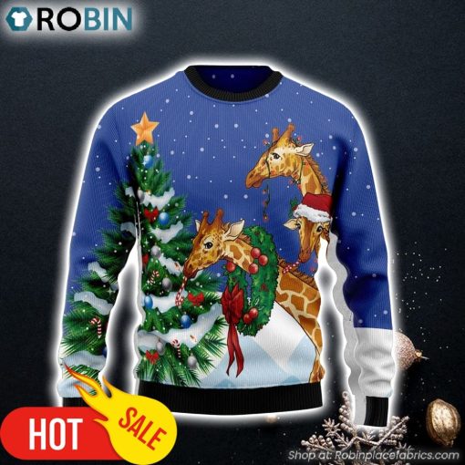 Giraffe Family Xmas Ugly Christmas Sweater Gift For Pet Lovers Lover Xmas Sweater Gift