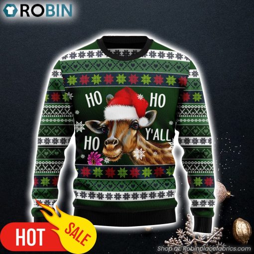 Giraffe Hohoho Y All Ugly Christmas Sweater Funny Family Sweater Gifts