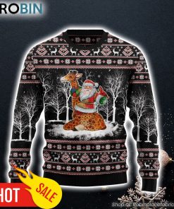 Giraffe Santa Claus Ugly Christmas Sweater Lover Xmas Sweater Gift