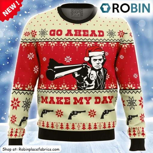 Go Ahead Make My Day Dirty Harry Ugly Christmas Sweatshirt, Sweater