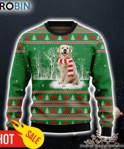 Golden Retriever Winter Tree Dog Lover Funny Family Ugly Christmas Sweaters