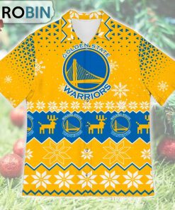 Golden State Warriors Ugly Christmas Design Short Sleeve Shirt