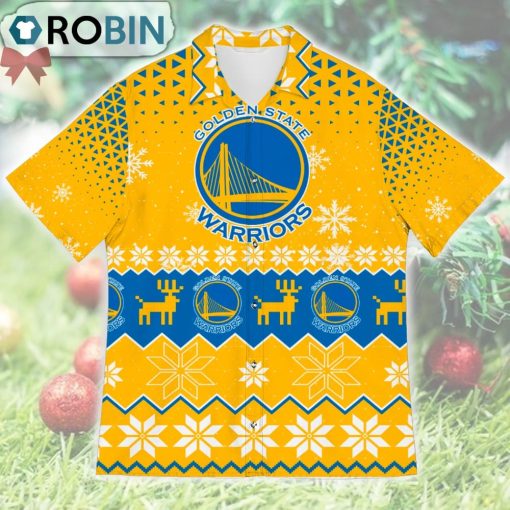 Golden State Warriors Ugly Christmas Design Short Sleeve Shirt