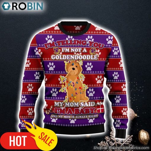 Goldendoodle Baby Christmas Ugly Christmas Sweater Gift For Pet Lovers