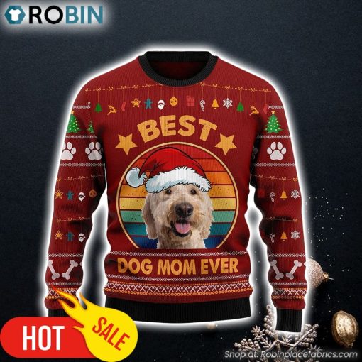 Goldendoodle Best Dog Mom Ever Cute Gift Ugly Christmas Sweater Dog Memorial Gift