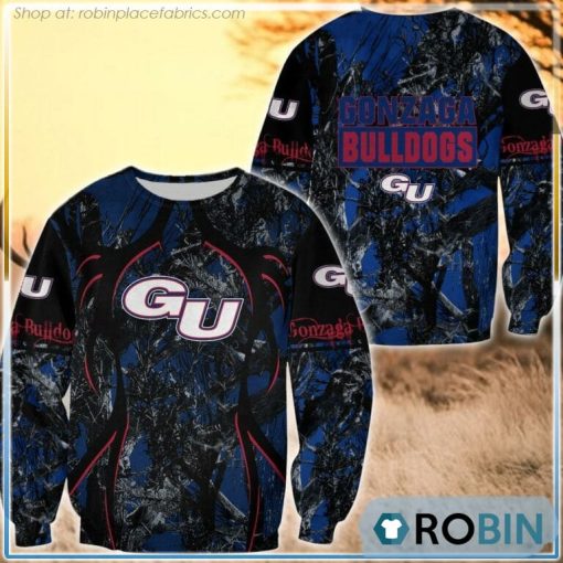 Gonzaga Bulldogs Hunting Pattern All Over Print Sweatshirt