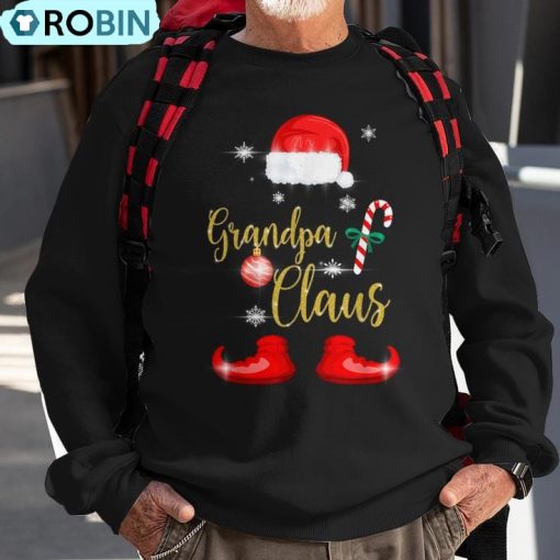 Grandpa Santa Claus Family Christmas Pjs For Granddad Ugly Christmas Sweatshirt