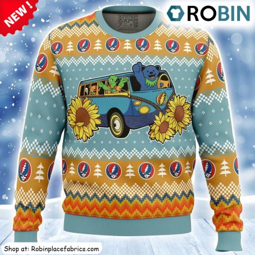 Grateful Dead Bus Grateful Dead Ugly Christmas Sweatshirt, Sweater