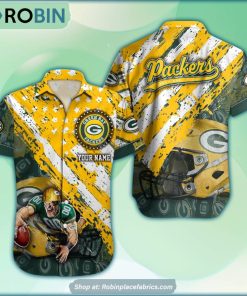 Green Bay Packers Mascot American Flag NFL Hawaiian Shirt Green Bay Packers Mascot American Flag NFL Hawaiian Shirt