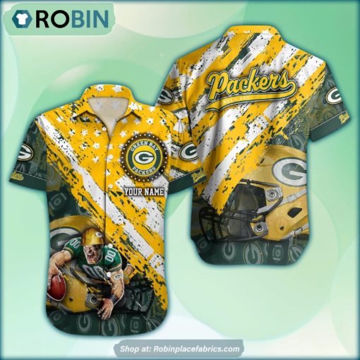 Green Bay Packers Mascot American Flag NFL Hawaiian Shirt