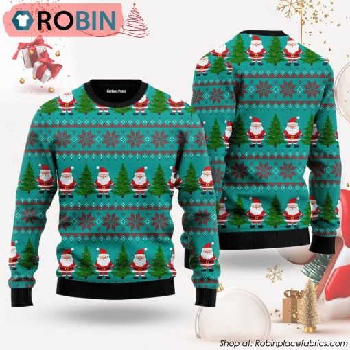 Green Santa Claus Merry Ugly Christmas Sweater