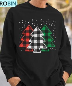 green-white-red-buffalo-plaid-christmas-trees-cute-snow-ugly-christmas-sweatshirt-3