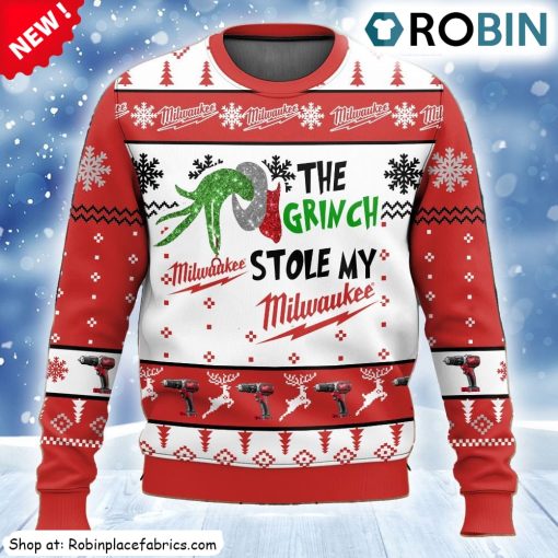 Grinch Stole My Milwaukee Ugly Christmas Sweatshirt, Sweater