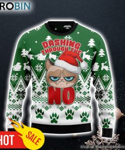 Grumpy Cat Dashing Through Ugly Christmas Sweater Gift For Pet Lovers