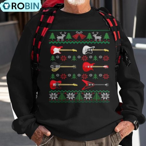 Guitar Ugly Christmas Guitarist Ugly Christmas Sweatshirt