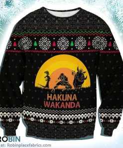 Hakuna Wakanda Christmas Ugly Sweater 3D Printed