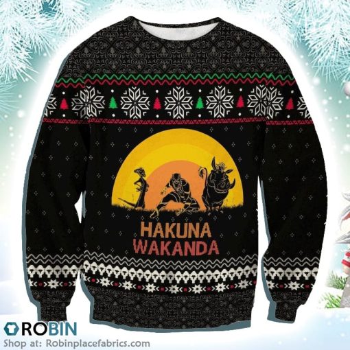 Hakuna Wakanda Christmas Ugly Sweater 3D Printed