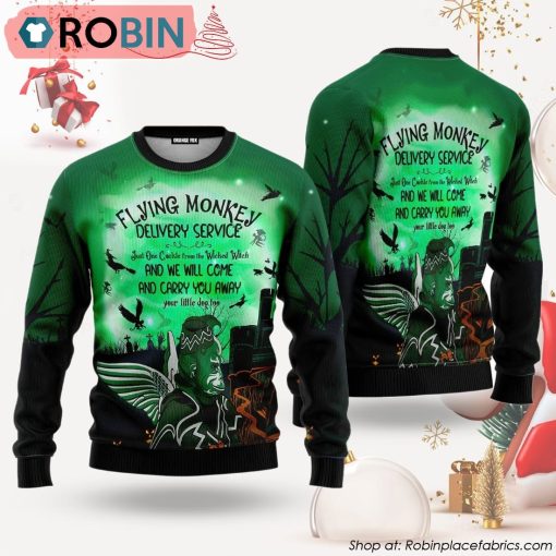 Halloween Witchcraft Flying Monkey Ugly Christmas Sweater
