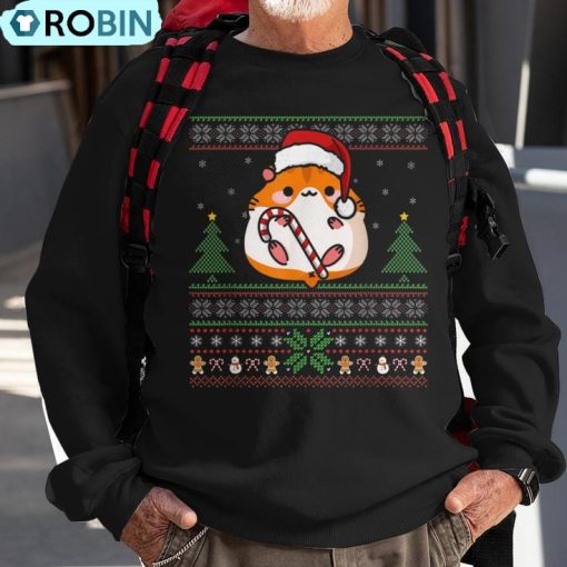 Hamster Tree Lights Ugly Sweater Christmas Animals Ugly Christmas Sweatshirt