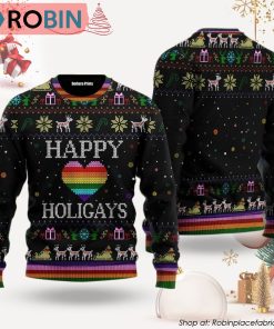Happy Holigays LGBT Ugly Christmas Sweater
