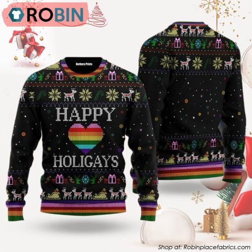 Happy Holigays LGBT Ugly Christmas Sweater
