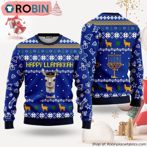 Happy Llamakkah Ugly Christmas Sweater