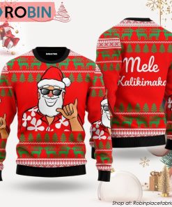 Hawaii Santa Claus Funny Ugly Christmas Sweater