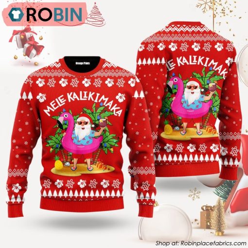 Hawaii Santa Claus Mele Kalikimaka Ugly Christmas Sweater