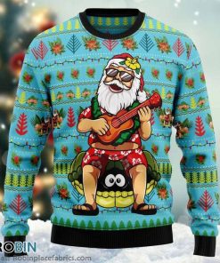 Hawaiian Santa 3D Guitar Lovers Christmas Ugly Sweater 3D Printed