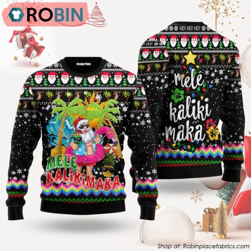 Hawaiian Santa Claus Mele Kalikimaka Ugly Christmas Sweater