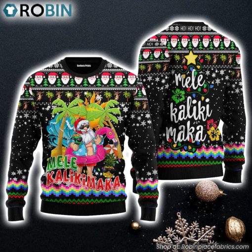 Hawaiian Santa Claus Mele Kalikimaka Ugly Christmas Sweater Gift For Christmas